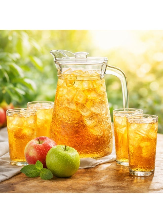 Green Apple A Glass Set Consisting Of 4 Cups Of 300 Ml For Juice And Water - Image 1